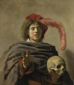 欧洲12-19世纪油画六_HALS, Frans - Young Man with a Skull (Vanitas)